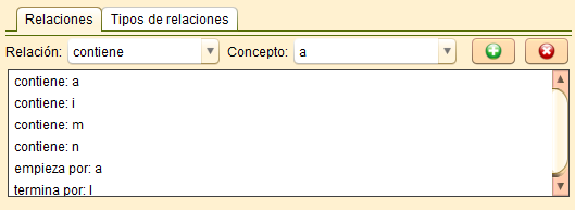 Pestaña Relaciones