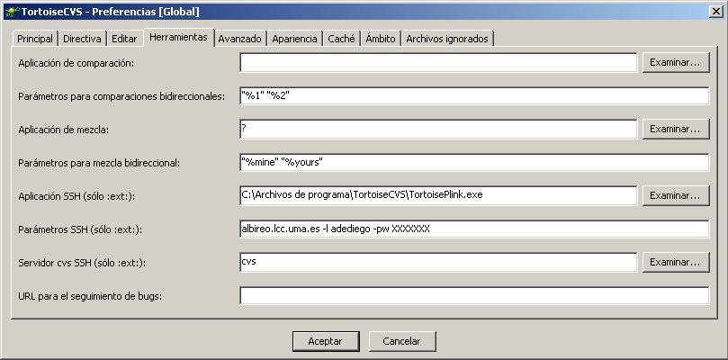 Configuración EXT