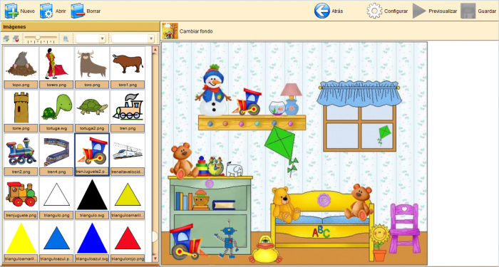 Editor manual de ejercicios de Objetos-Escenas.